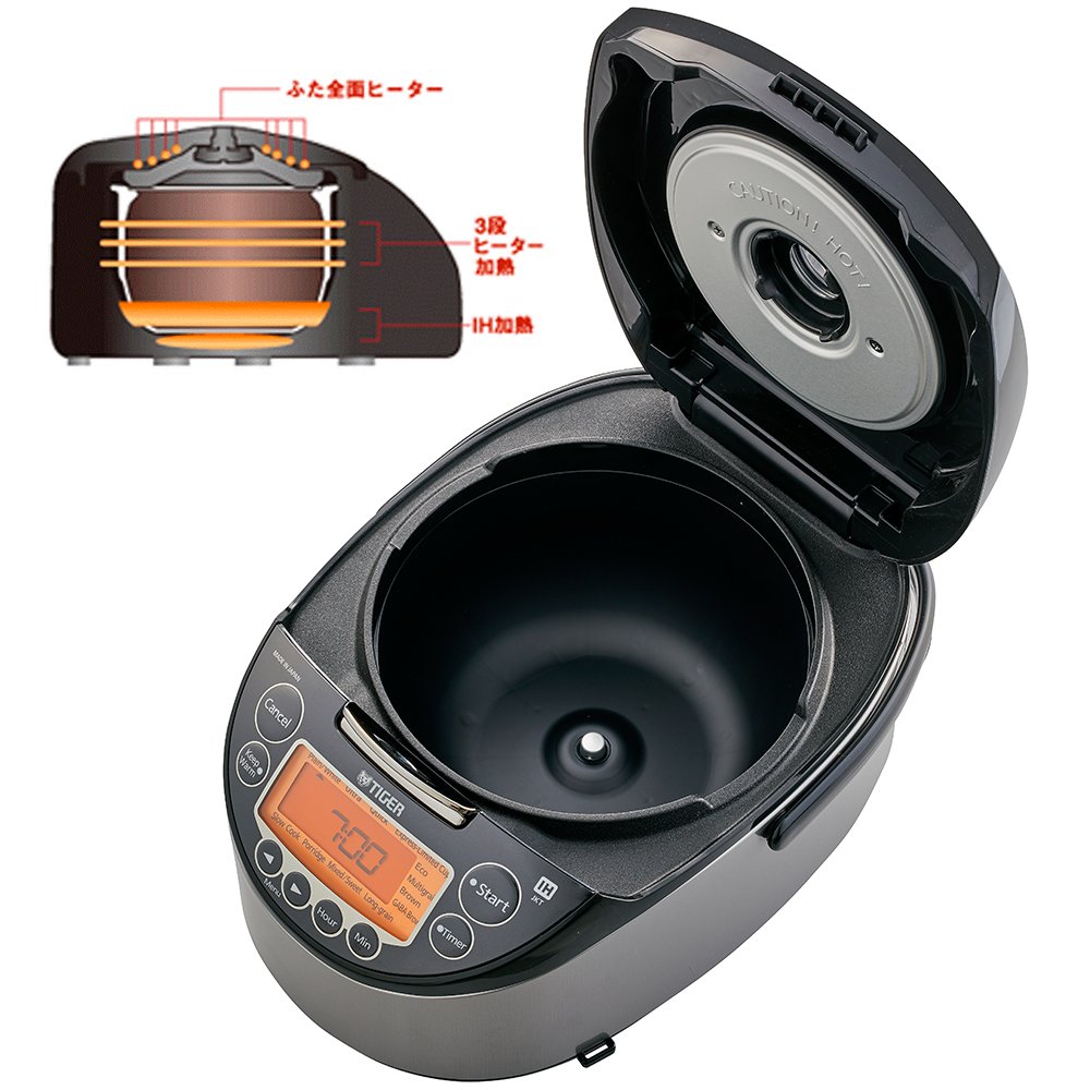 [Trả góp 0%]Nồi cơm điện tử cao tần Tiger 2 trong 1 JKT-D10V (1.0L)