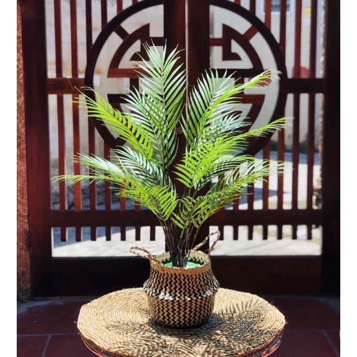 Giỏ cói trồng cây trang trí decor, đựng đồ, cắm hoa - Cây giả, hoa lụa Decor trang trí