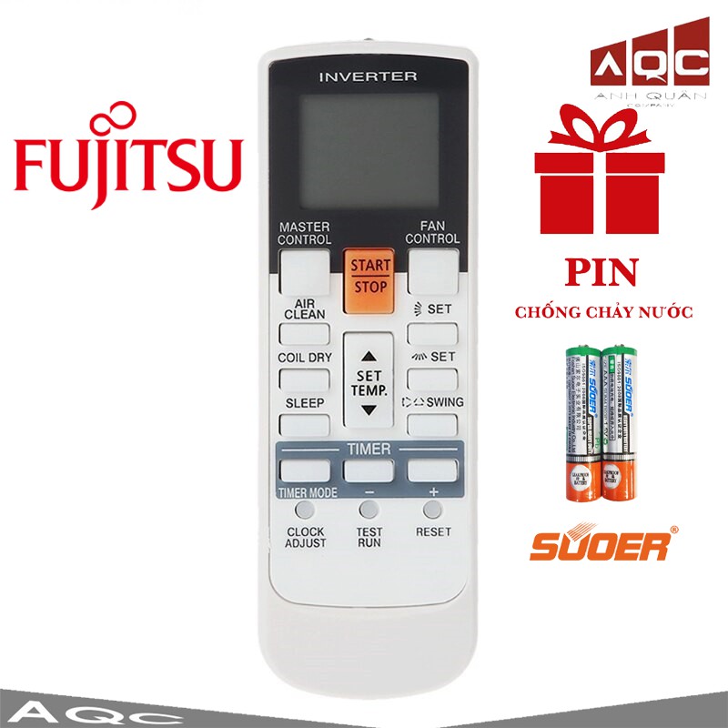 Điều khiển Điều Hoà Fujitsu Remote máy lạnh FUJITSU Loại Đẹp Tặng Pin Chống Chảy nước bảo vệ khiển