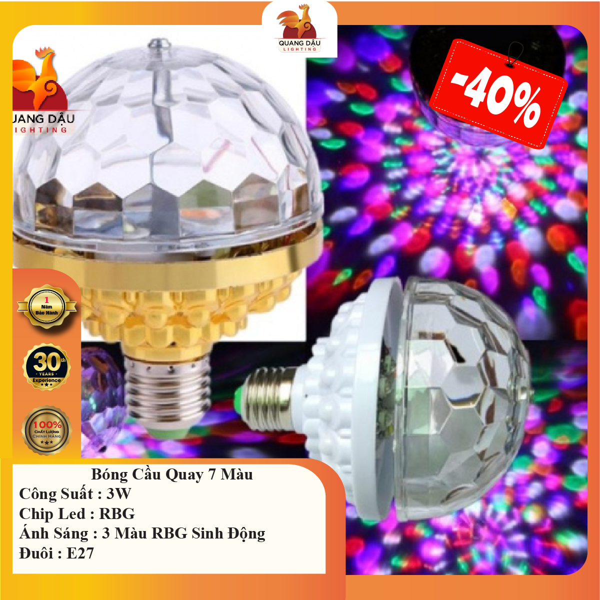 Đèn Led Cầu Quay Pha Lê