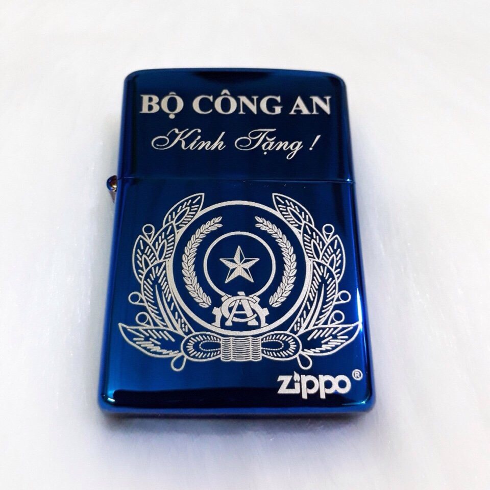[HCM]Zippo Khắc Laze Logo Bộ Công - An Xanh
