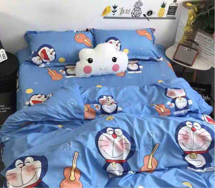 BỘ CHĂN GA GỐI COTTON HÀN QUỐC - DOREMON ĐÀN