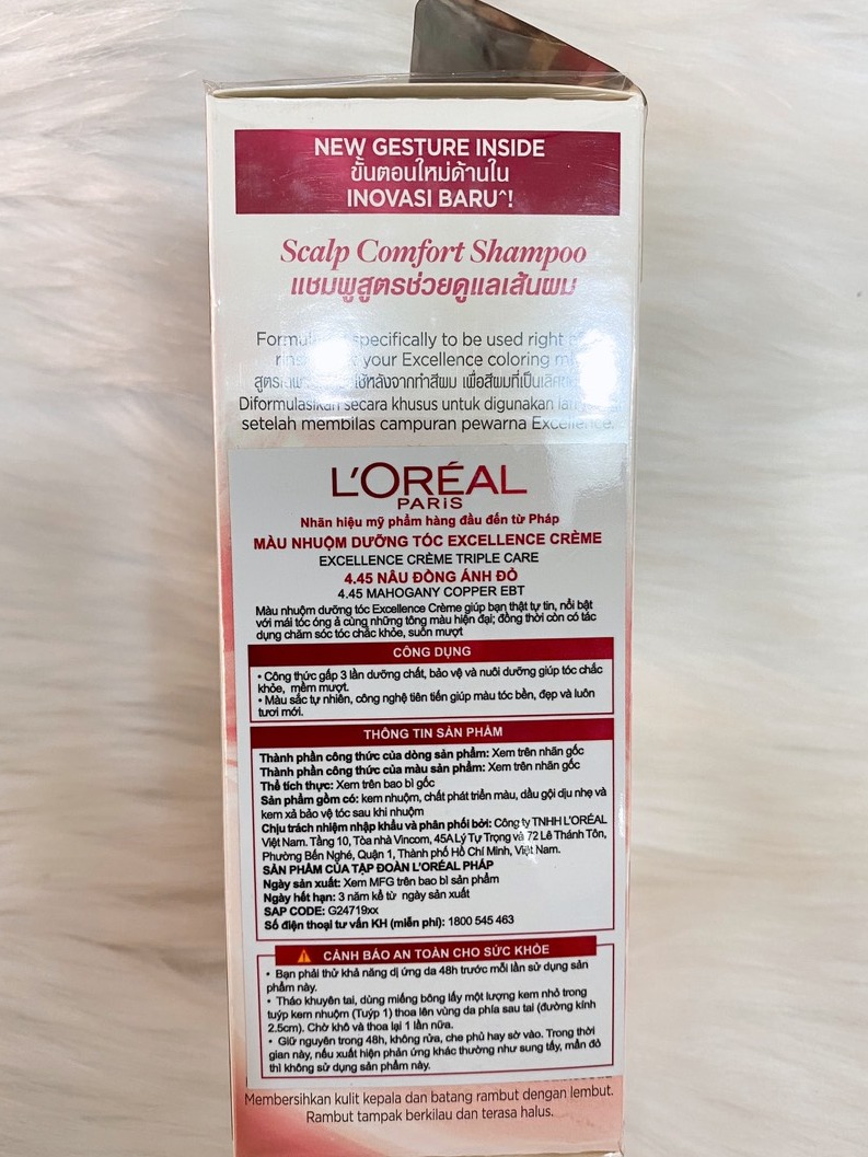 Nhuộm Tóc Loreal số 4.45 Nâu Đồng Ánh Đỏ