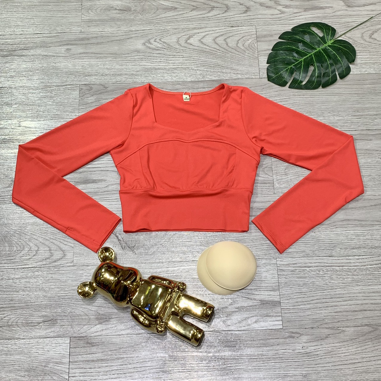 Áo Croptop Dài Tay Nữ Tập Gym Yoga Aerobic Thể Thao Chất Liệu Thun PoLy Co Giãn 2 Lớp Có Mút Lót Bin Sports A219