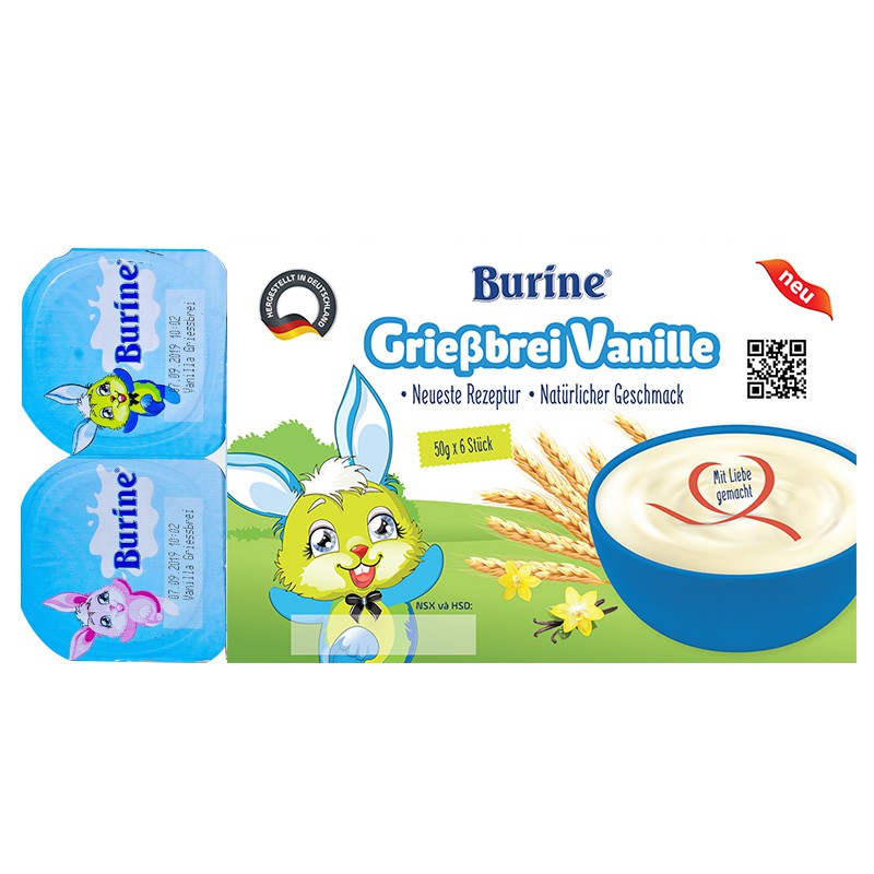 Cháo Sữa/Pudding Ăn Dặm Burine ( mua 2 vỉ tặng 1 vỉ)