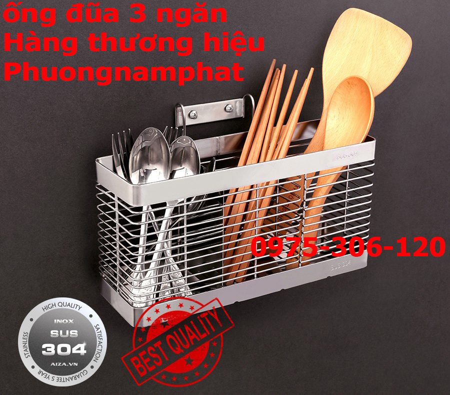 [HCM][HÀNG THƯƠNG HIỆU] Ống Đựng Đũa Muỗng 3 NGĂN 100% inox 304 OĐ12 ỐNG ĐŨA VUÔNG BA hàng đặt xưởng tăm to nạp to chuẩn 304 đánh bóng góc cạnh đẹp sáng