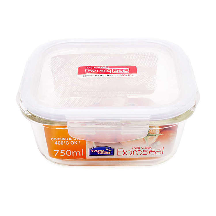 Hộp thuỷ tinh vuông cao cấp kháng khuẩn đựng thực phẩm LocknLock dung tích 500ml/750ml