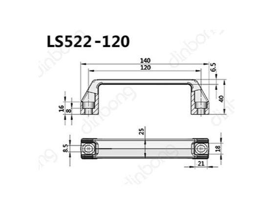 Combo 2 tay nắm nhựa đen LS522 PL006 120mm