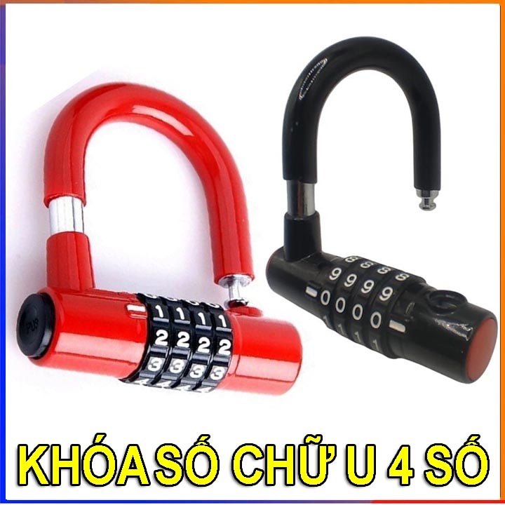 Khoá chữ U chống trộm xe máy, Khoá chữ U khóa số thông minh chống trộm an toàn, Khóa chống trộm, Ổ khóa chữ U, khóa số, khóa chống trộm xe máy, Khoá chống cắt có mã số