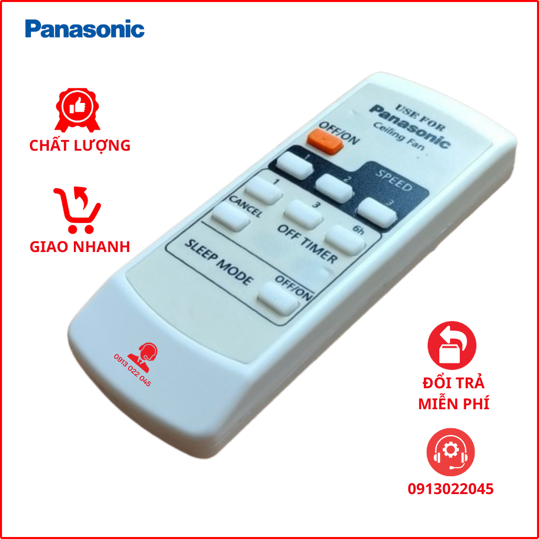 Điều khiển quạt trần 4 cánh Panasonic.