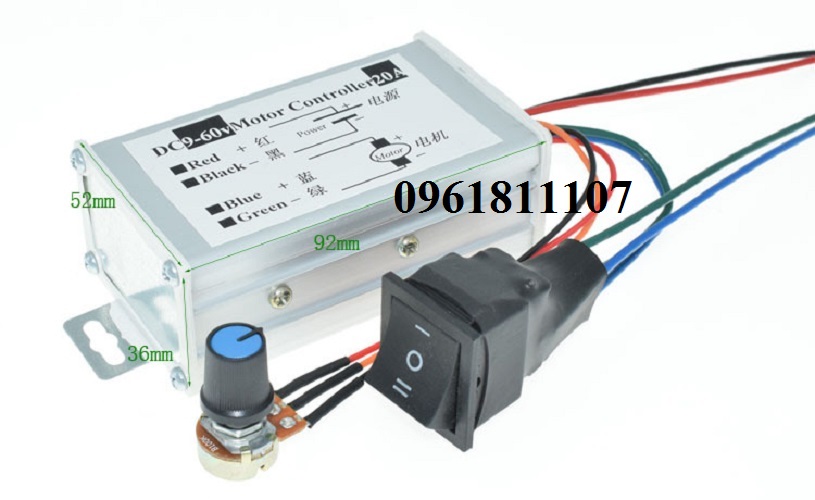 Bộ điều tốc motor 775 20A 1200W, bộ điều tốc động cơ 12V, diều tốc motor 24V 20A dùng cho motor 775