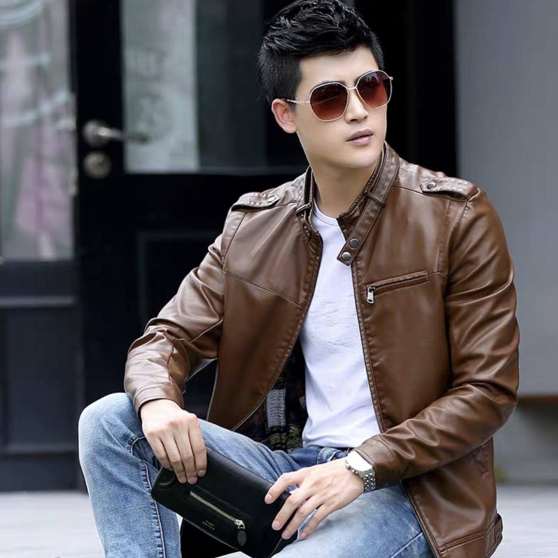 ÁO KHOÁC DA NAM CỔ CAO CỰC CHẤT DT