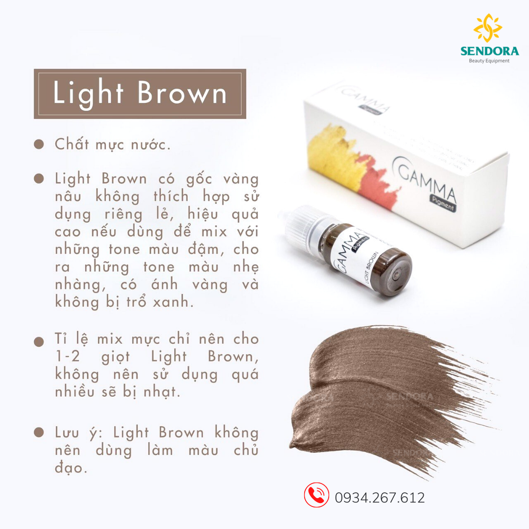 [HCM]Mực phun mày Gamma – Deep Brown (chính hãng Đài Loan -10ml)