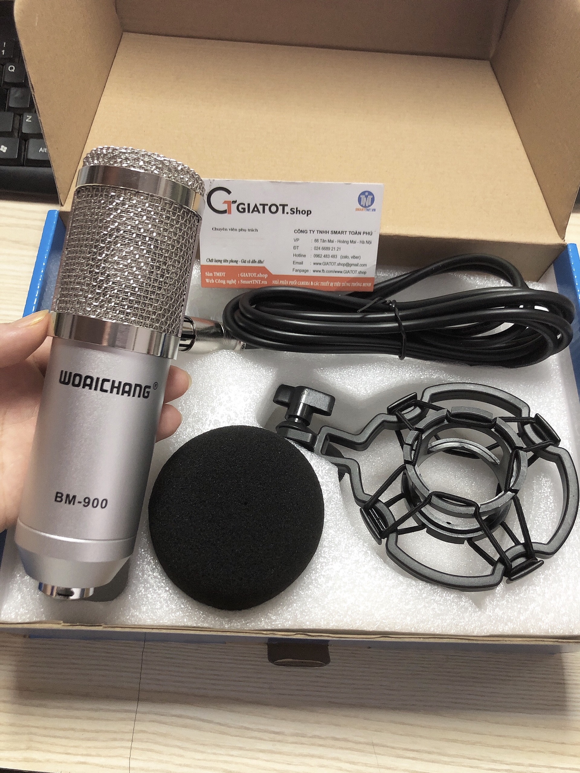 Micro thu âm Studio cao cấp BM900 Woaichang,  micro livestream mic thu âm, kẹp bàn cho mic thu âm