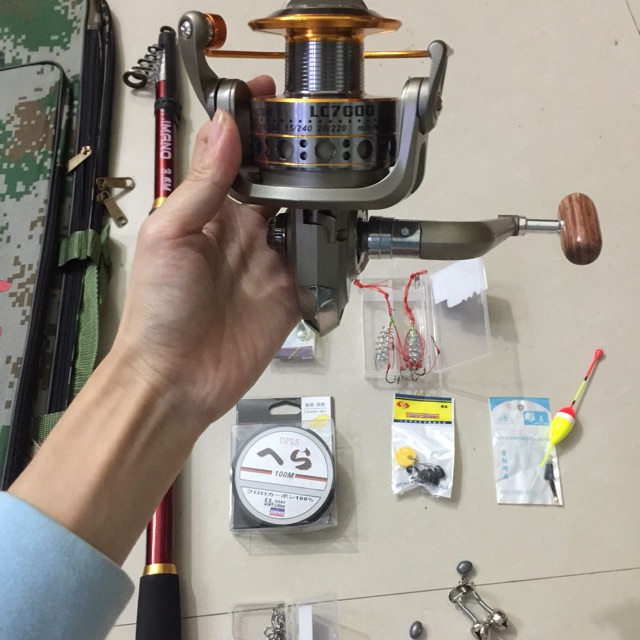 Combo cần câu cá 2,7 m - 3,6 m máy 6000, 7000  (xả hàng giảm giá và cam kết bảo hành đổi trả ạ)
