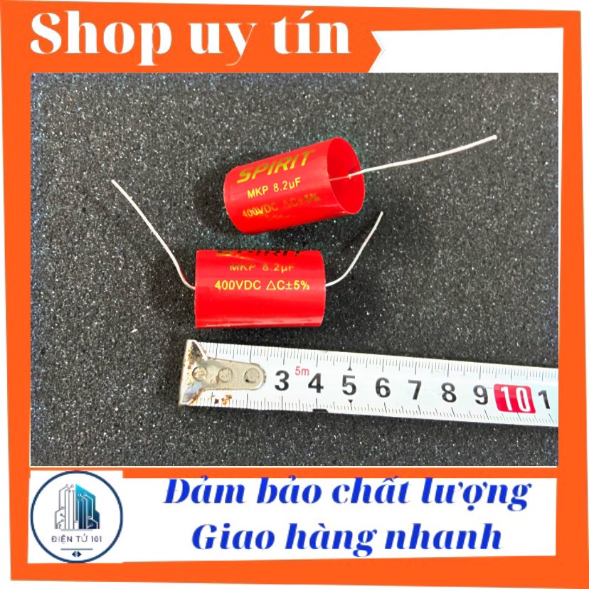 Tụ lọc phân tần cản loa treble ( tụ đỏ ) 8.2uf 400v hàng cao cấp