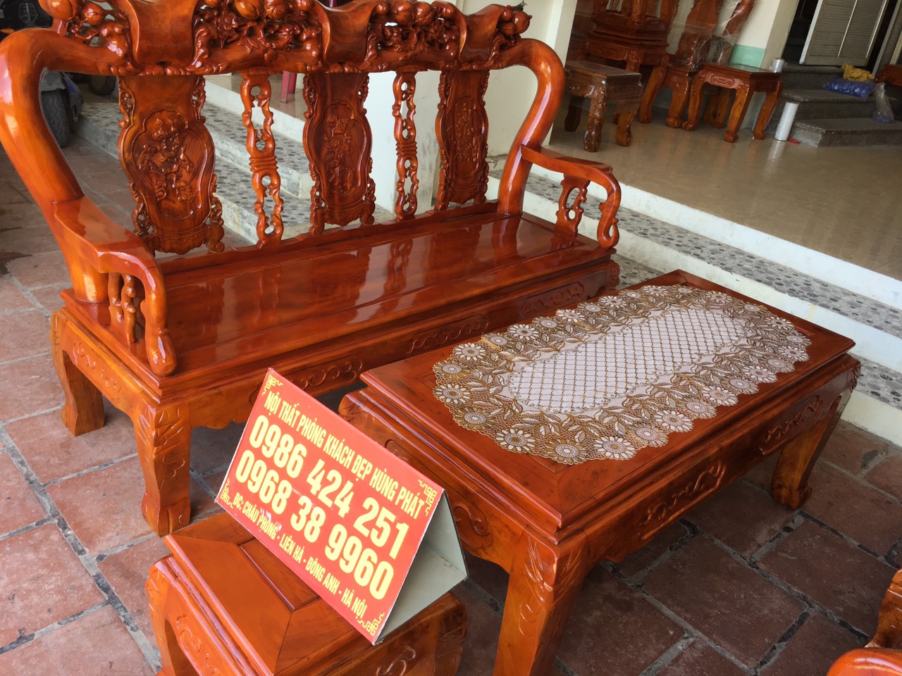 Bộ bàn ghế Minh Quốc Đào gỗ xà cừ