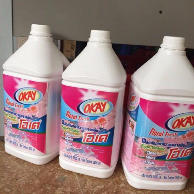 [HCM]Nước lau sàn Okay 3800ml Thái Lan (màu Hồng hương Hoa)