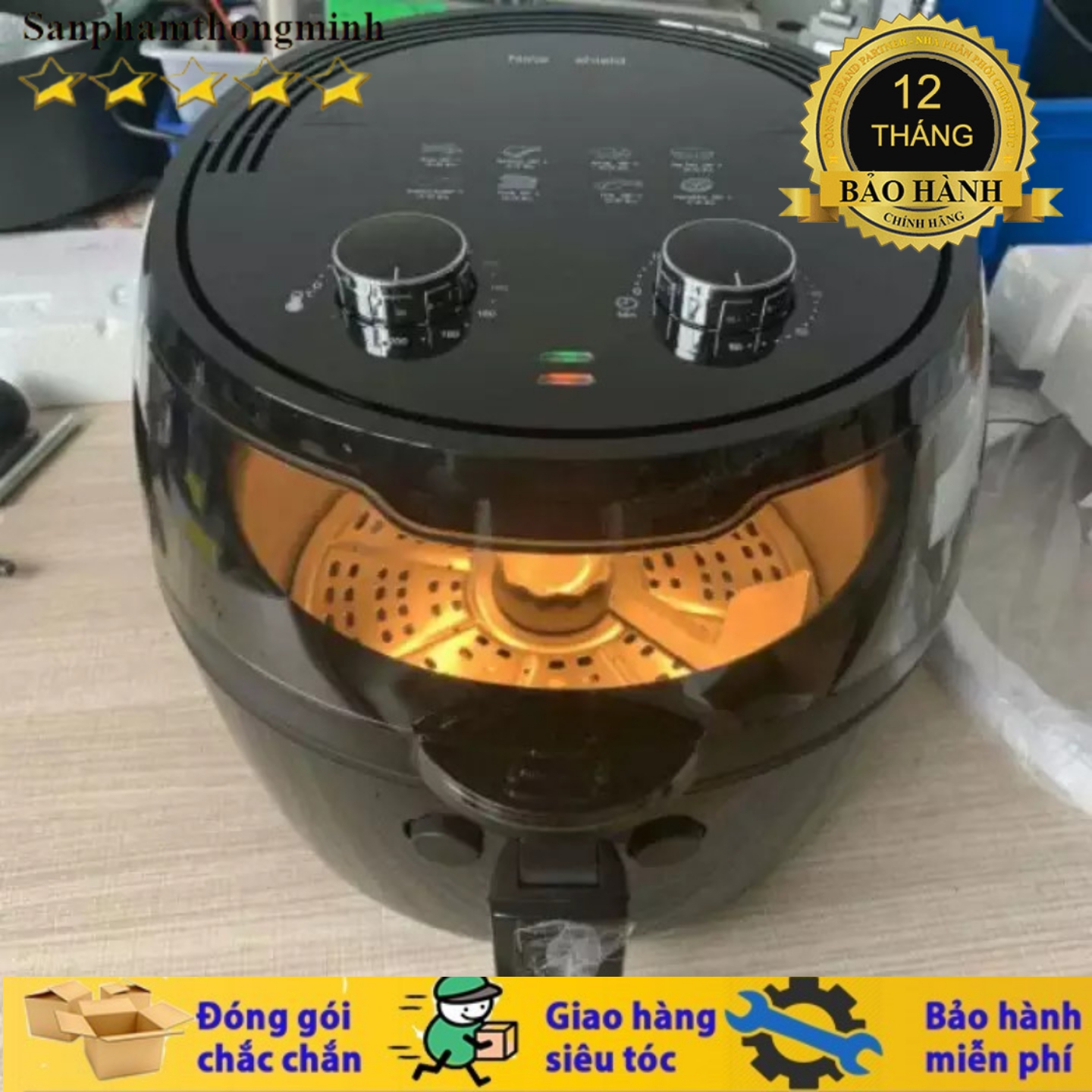 (Bảo Hành 12 Tháng )Nồi Chiên Không Dầu CƠ Nine Shield 8 lít