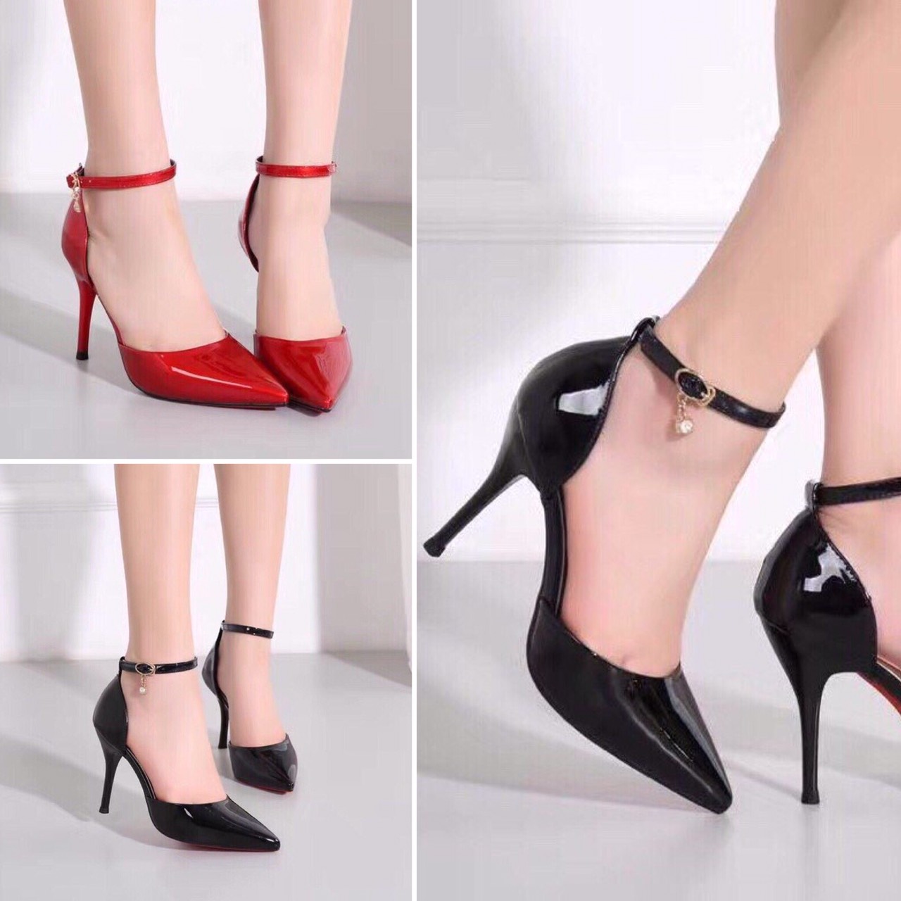 Giày sandal bít mũi gót nhọn 7 phân có size lớn 41 42 43