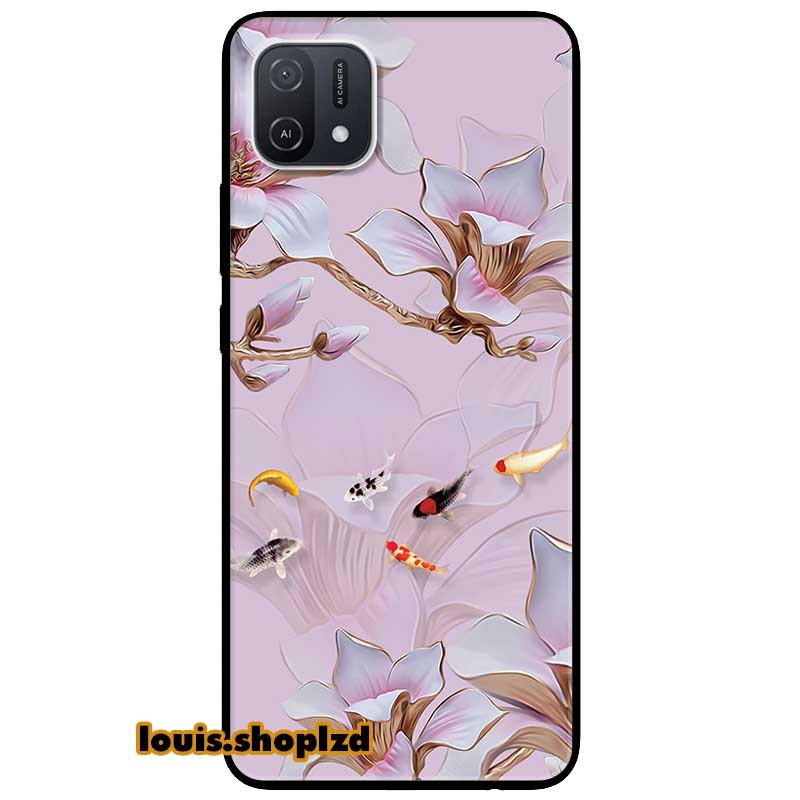 Ốp lưng dành cho oppo a16k mẫu tranh hoa và cá