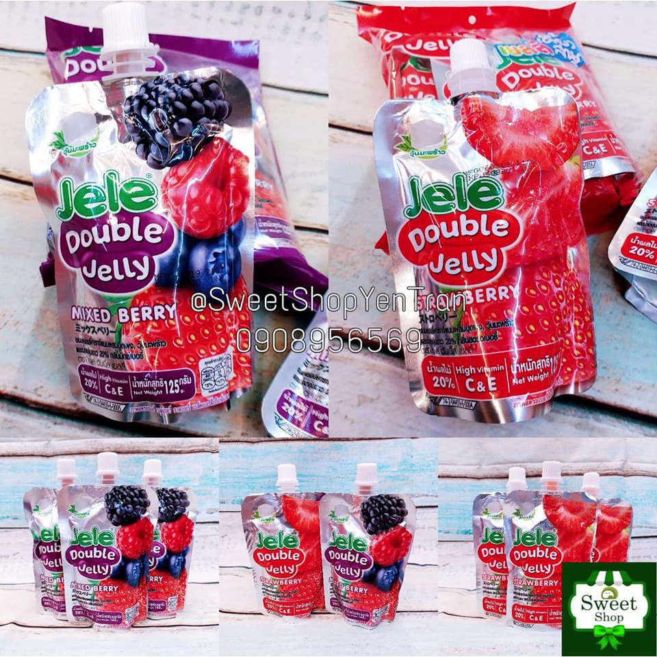 Combo thùng 36 túi thạch hoa quả jele Thái Lan 125ml