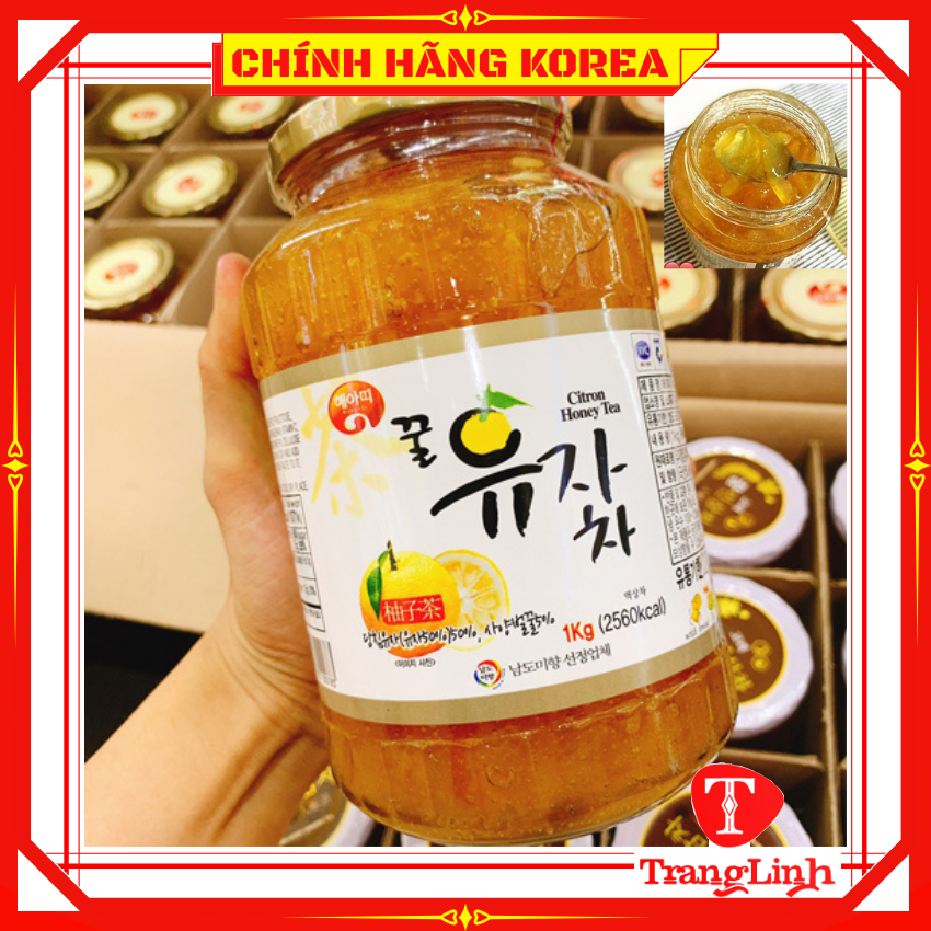 Mật ong chanh hàn quốc Citron Honey, lọ 1kg - Bổ sung vitamin, Sức khỏe, Tăng đề kháng, tranglinh