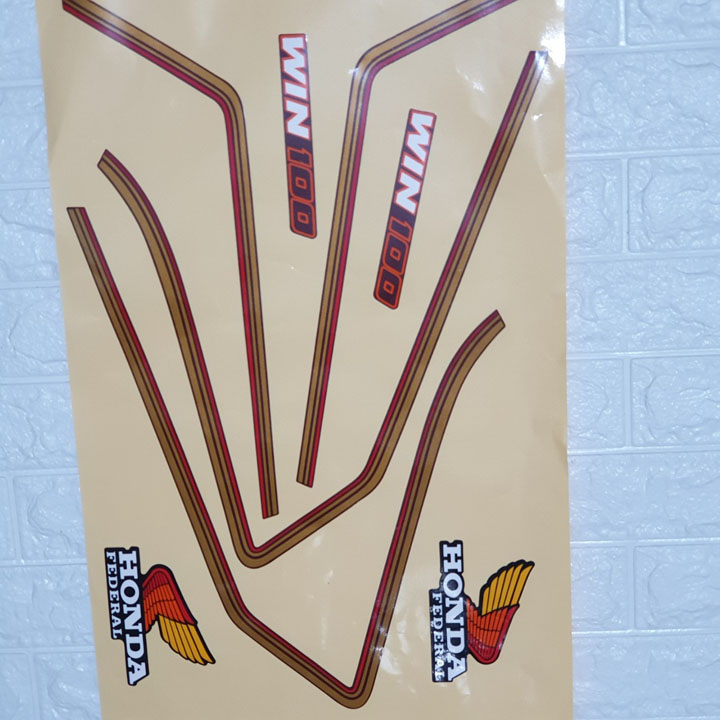 SALE SỐC -   Bộ tem xe  Win 100 siêu chất 3 lớp , đồ phụ tùng xe máy