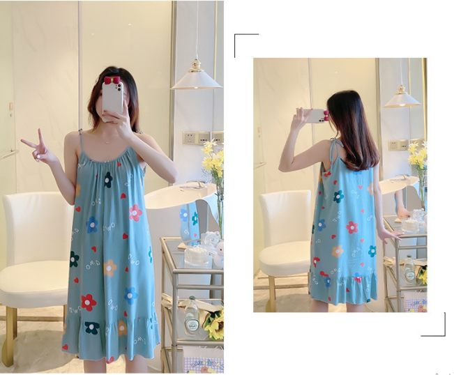 Váy 2 Dây Lanh Mặc Nhà VN55
