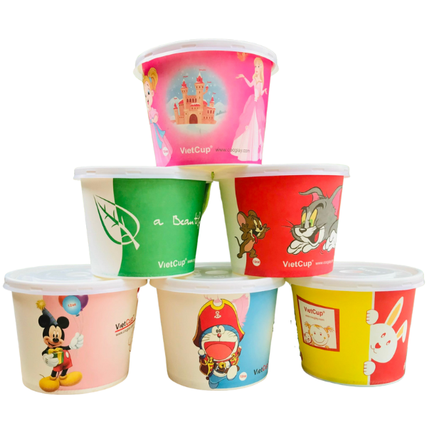 Set 100 bát giấy 12oz - 360ml dùng một lần