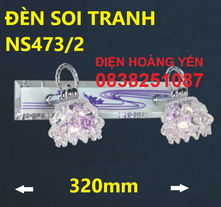 Đèn Treo Tường soi tranh 2 bóng led vàng 4500k