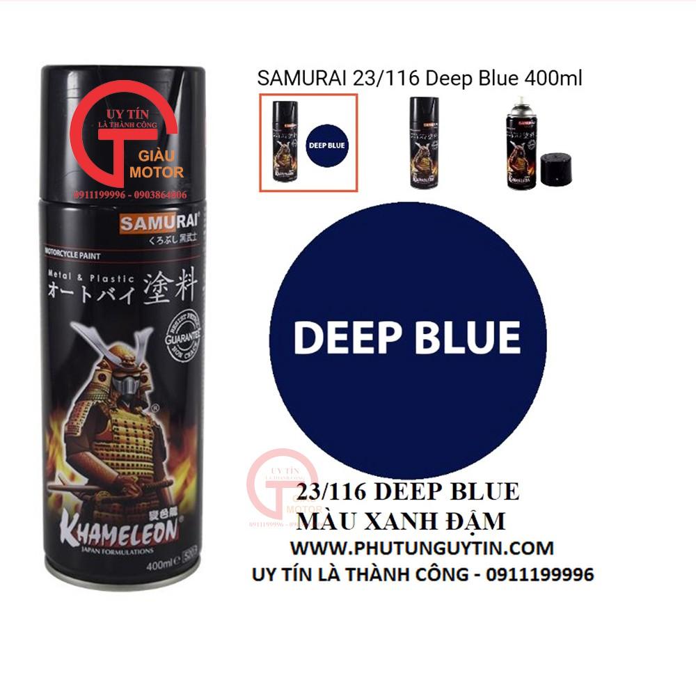 Chai sơn xịt sơn xe máy Samurai  23/116 màu xanh đậm   Deep Blue