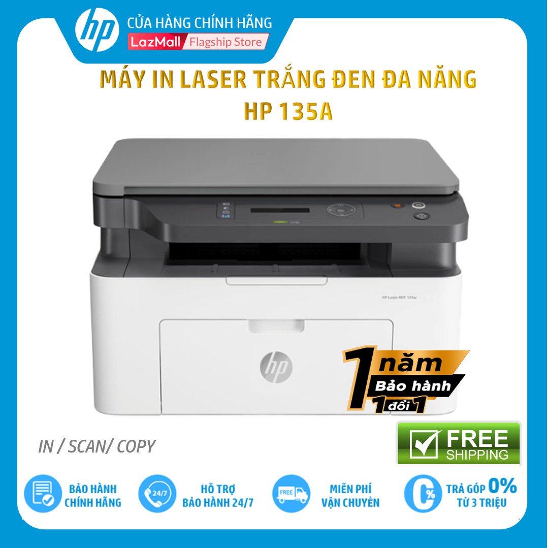 Máy in đa năng trắng đen HP LaserJet MFP 135a (4ZB82A) – Hàng chính hãng