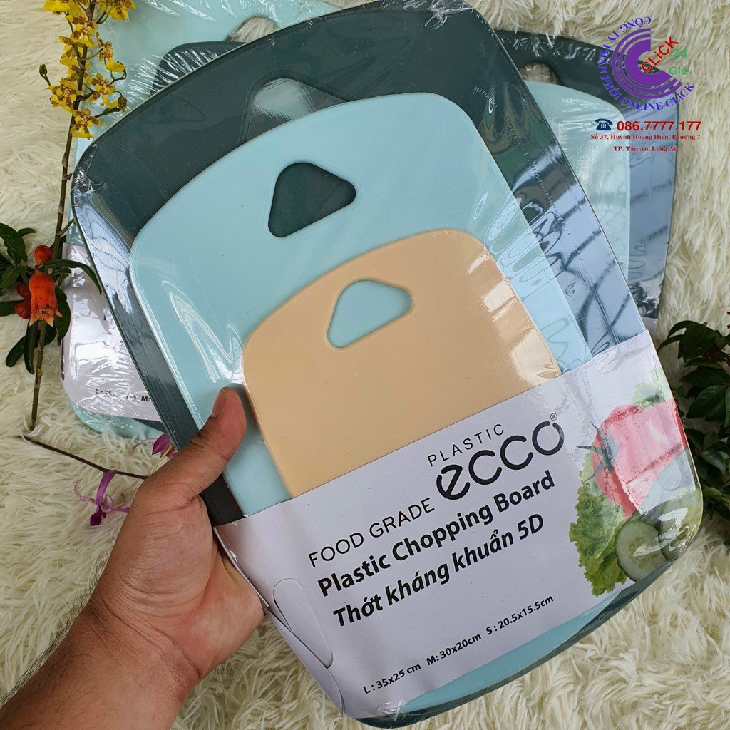 Set 3 thớt nhựa kháng khuẩn ECCO nhiều màu