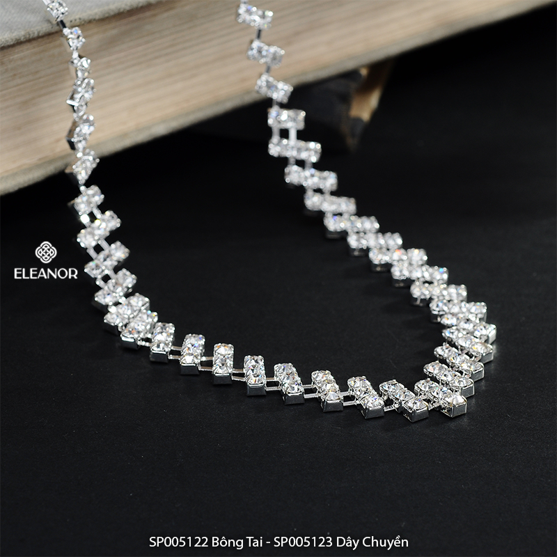 Dây chuyền bông tai nữ Eleanor Accessories bộ trang sức đính đá lấp lánh phụ kiện trang sức 5122