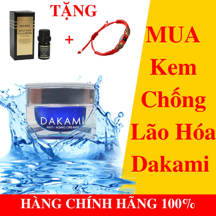 [HCM]Kem DAKAMI Chống Lão Hóa Hàn Quốc Dưỡng Trắng Da Mặt Ngừa Nám Tàn Nhang Xóa Mờ Vết Thâm Nếp Nhăn Chân Chim Vùng Mắt + Tặng Nước HOA VÙNG KÍN CAO CẤP + Vòng Tay Song Ngư
