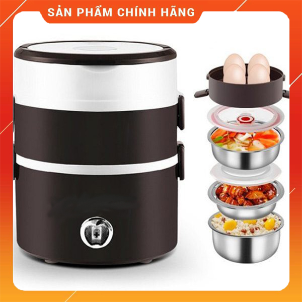 Hộp Cơm Cắm Điện Cực Hot Hiện Nay Thiết Kế 3 Tầng - Lõi inox 304 - Cặp Lồng Ủ Cơm Hâm Nóng - Hôp Đựng Cơm Bh 1 đổi 1