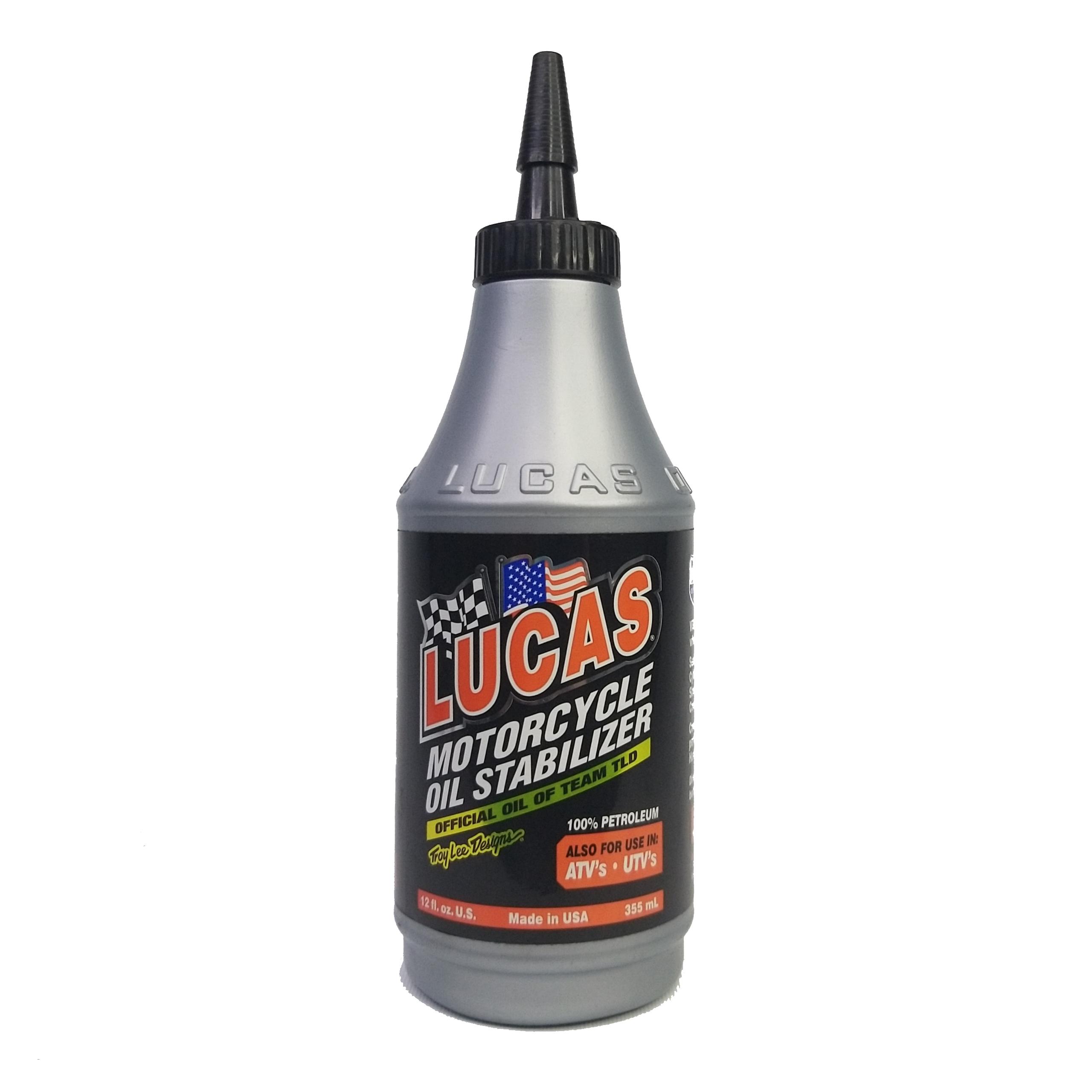 [HCM]Dung dịch phụ gia nhớt xe máy LUCAS Motorcycle Oil Stabilizer 355ml