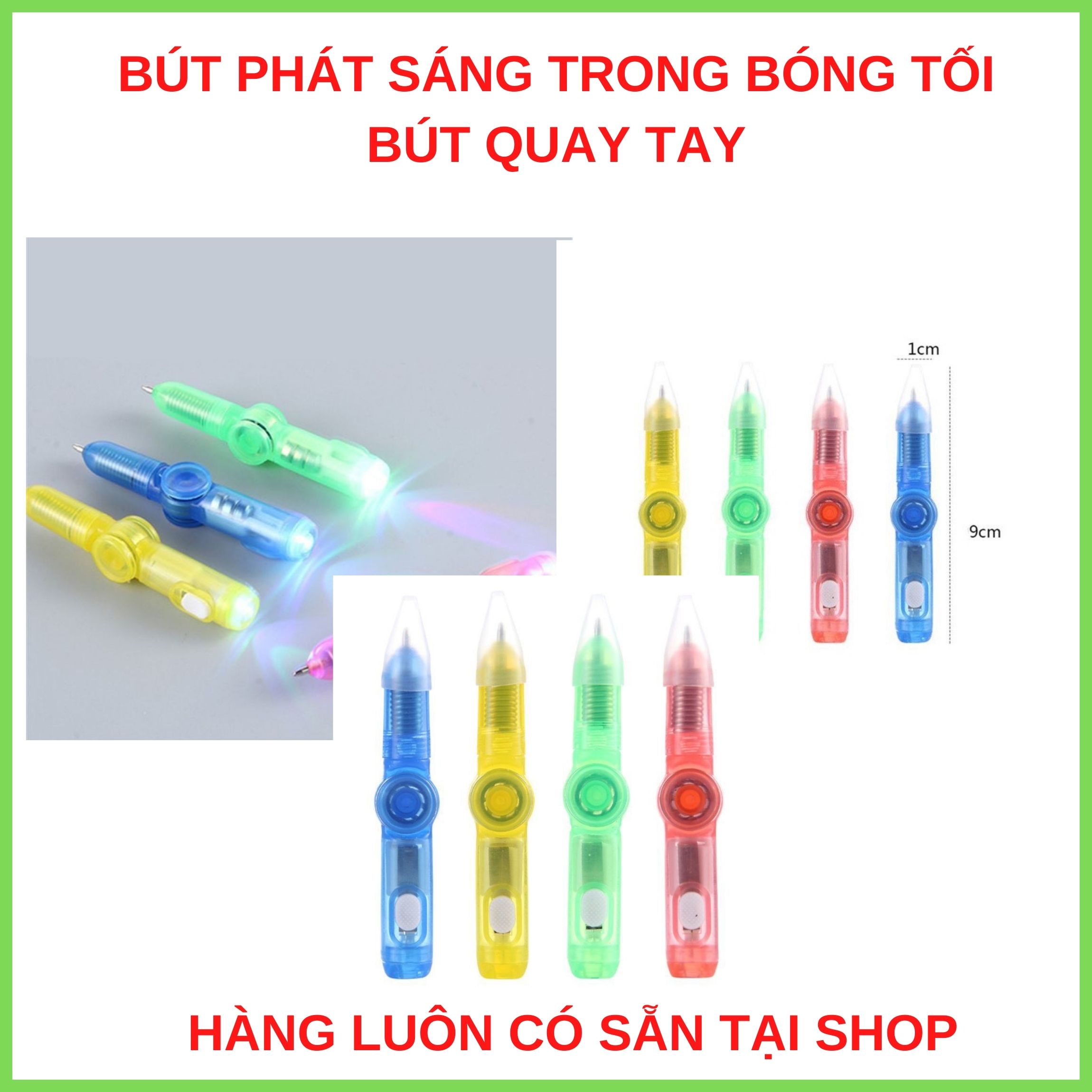 Bút Xoay Có Đèn Led, Hình Con Quay Phát Sáng ,Giúp Giảm Căng Thẳng Độc Đáo.