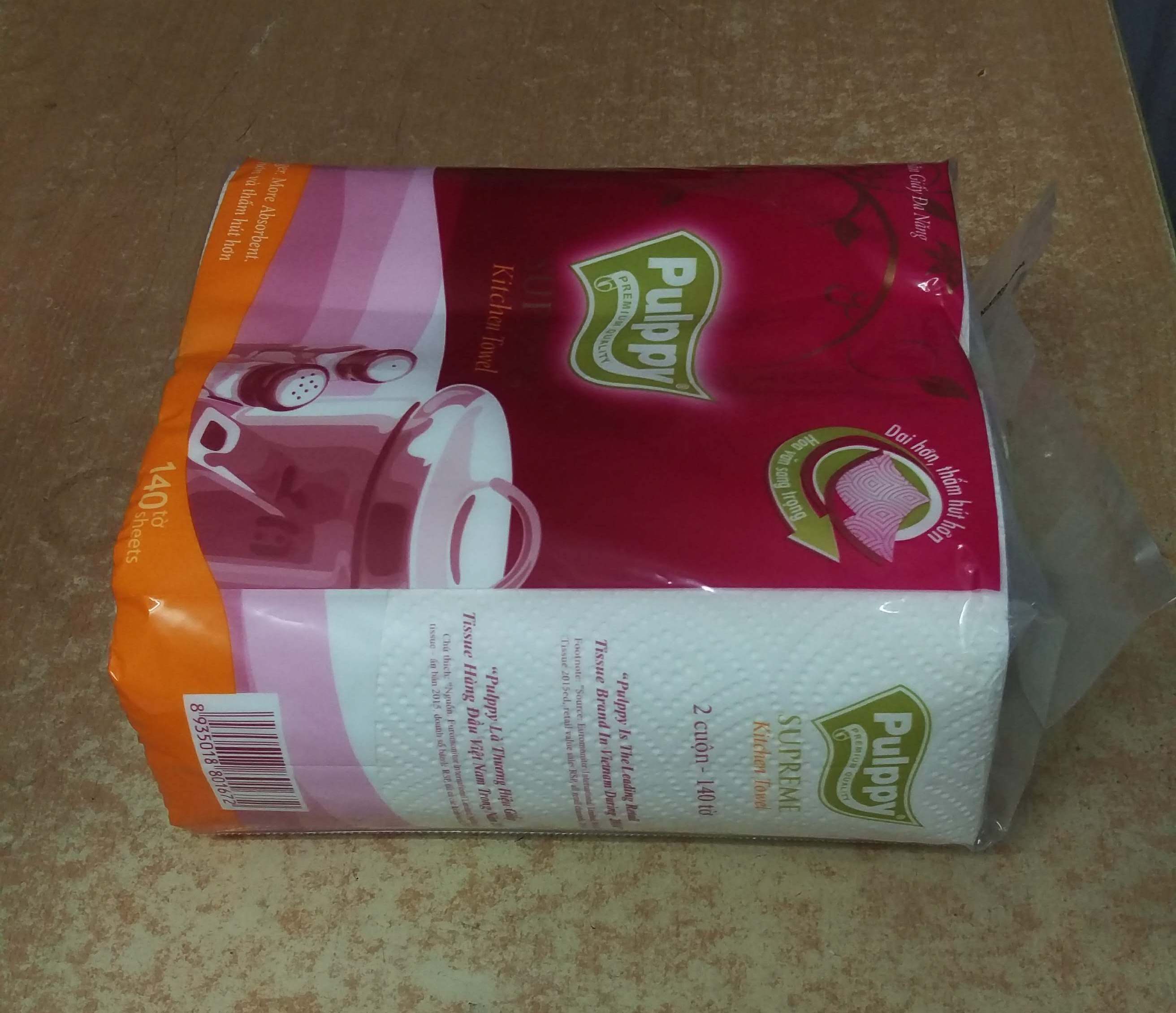 Khăn giấy bếp Pulppy Supreme (gói gồm 2 cuộn)