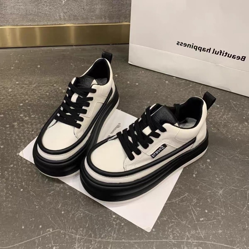 Giày thể thao nữ đế cao 2 màu mẫu mới thời trang cực xinh đi chơi, đi học, đi làm dễ phối đồ