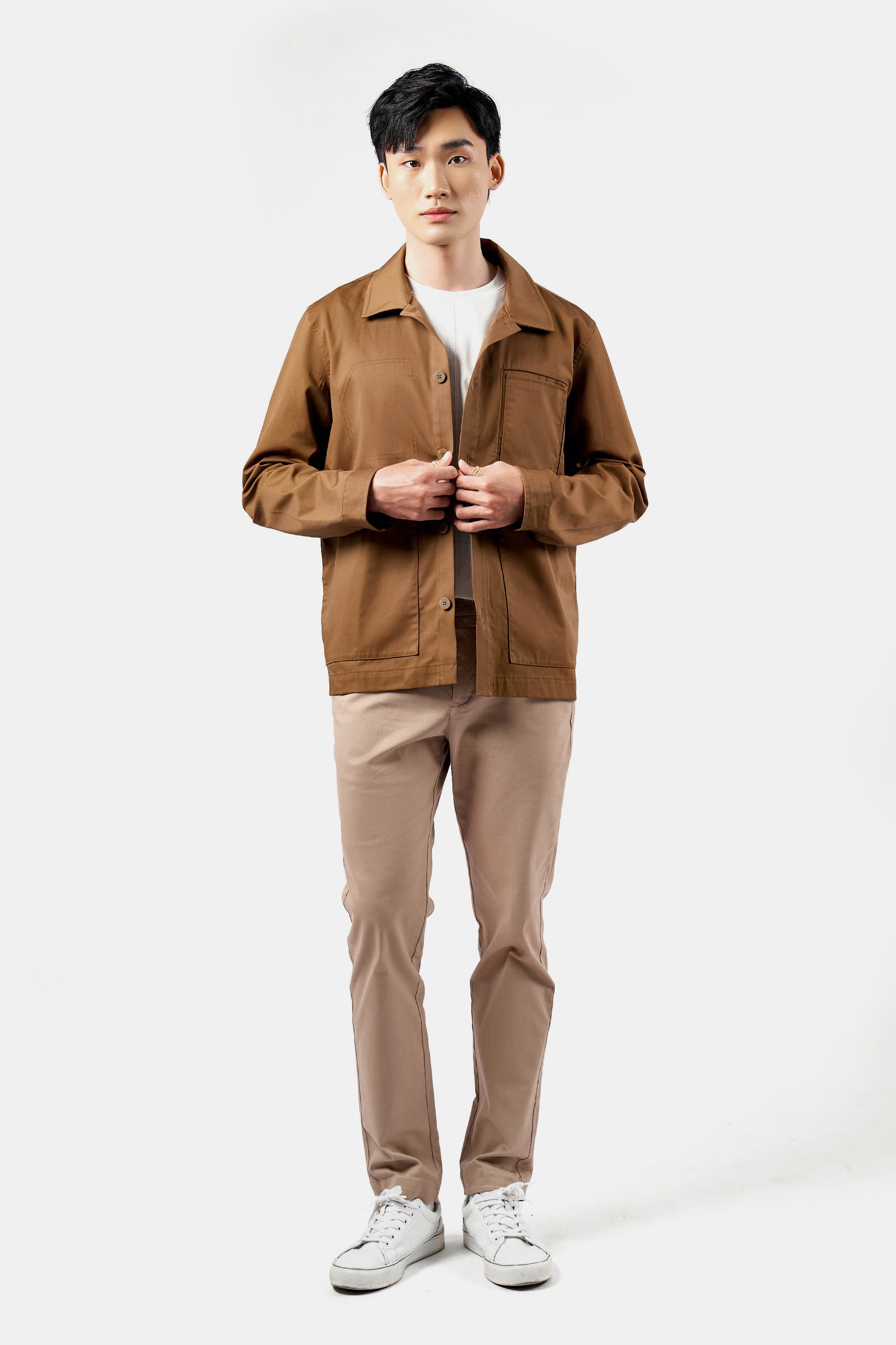 Áo Khoác Nam Tay Dài Trơn Túi Oversize Form Regular - Routine 10F22JAC008