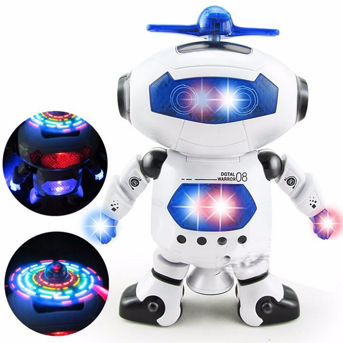 Đồ chơi robot xoay 360 độ có nhạc cho bé
