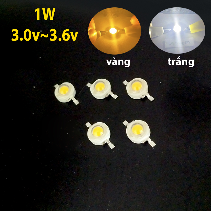 Bộ 5 chip Led Luxeon 1W loại tốt đế nhôm tản nhiệt