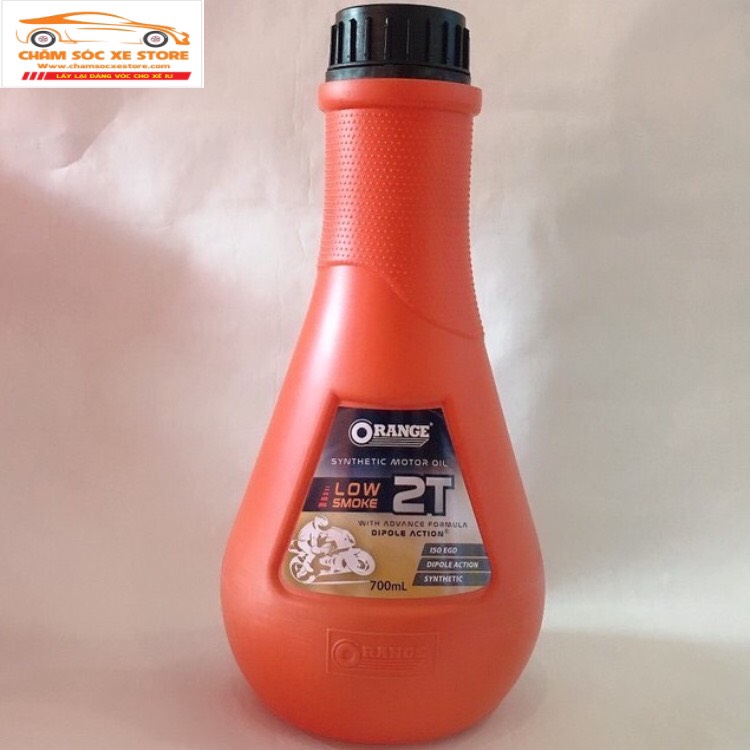 Nhớt thơm 2T với mùi hương dễ chụi cho xe 2 thì Orange Low Smoke 2T 700ml chamsocxestore
