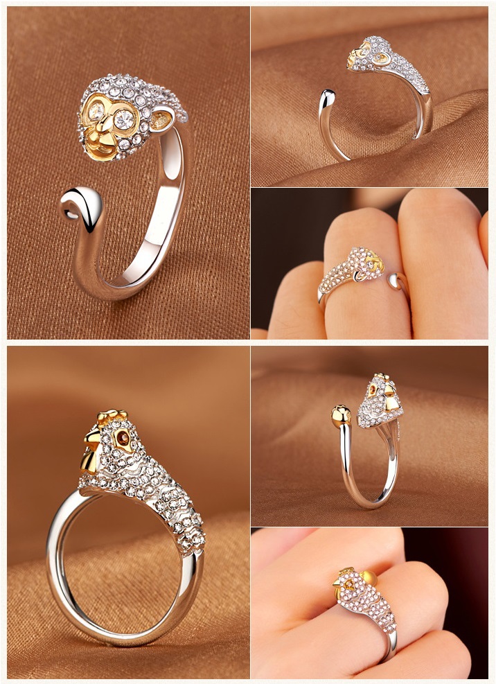 Nhẫn nữ 12 con giáp kim cương