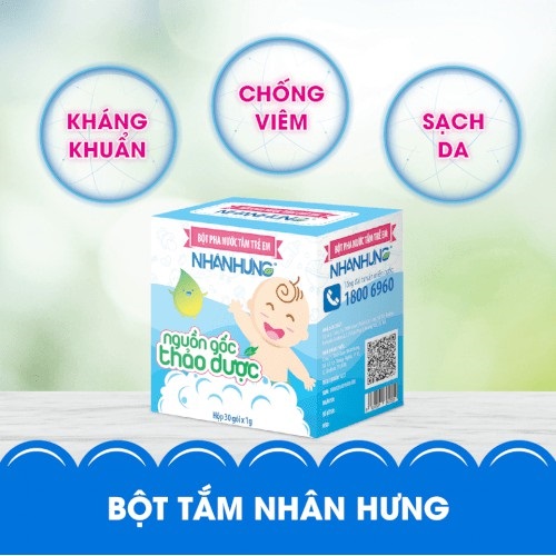 [TẶNG OATRUM KIDS] BỘT PHA NƯỚC TẮM TRẺ EM NHÂN HƯNG ( hộp 30 gói)