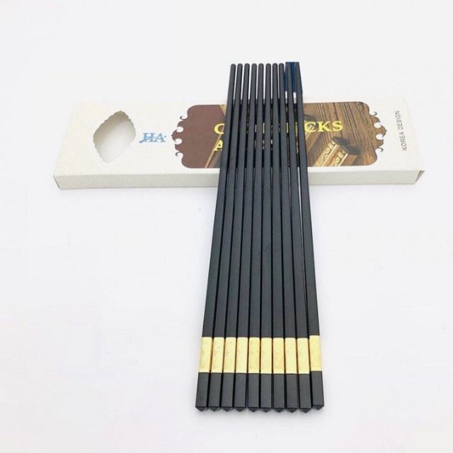 BỘ 10 ĐÔI ĐŨA HỢP KIM MẠ VÀNG HÀN QUỐC