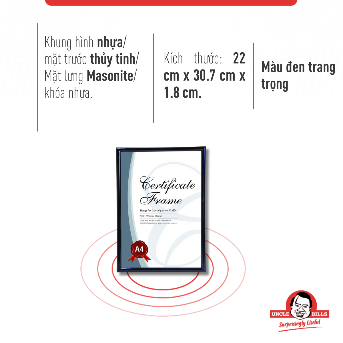 Khung Để Văn Bằng Cỡ A4 UBL GF0031
