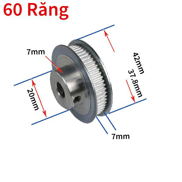 [HCM][Pulley GT2] Bánh răng motor - 60 răng